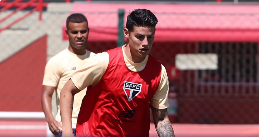James Rodríguez em treino do São Paulo