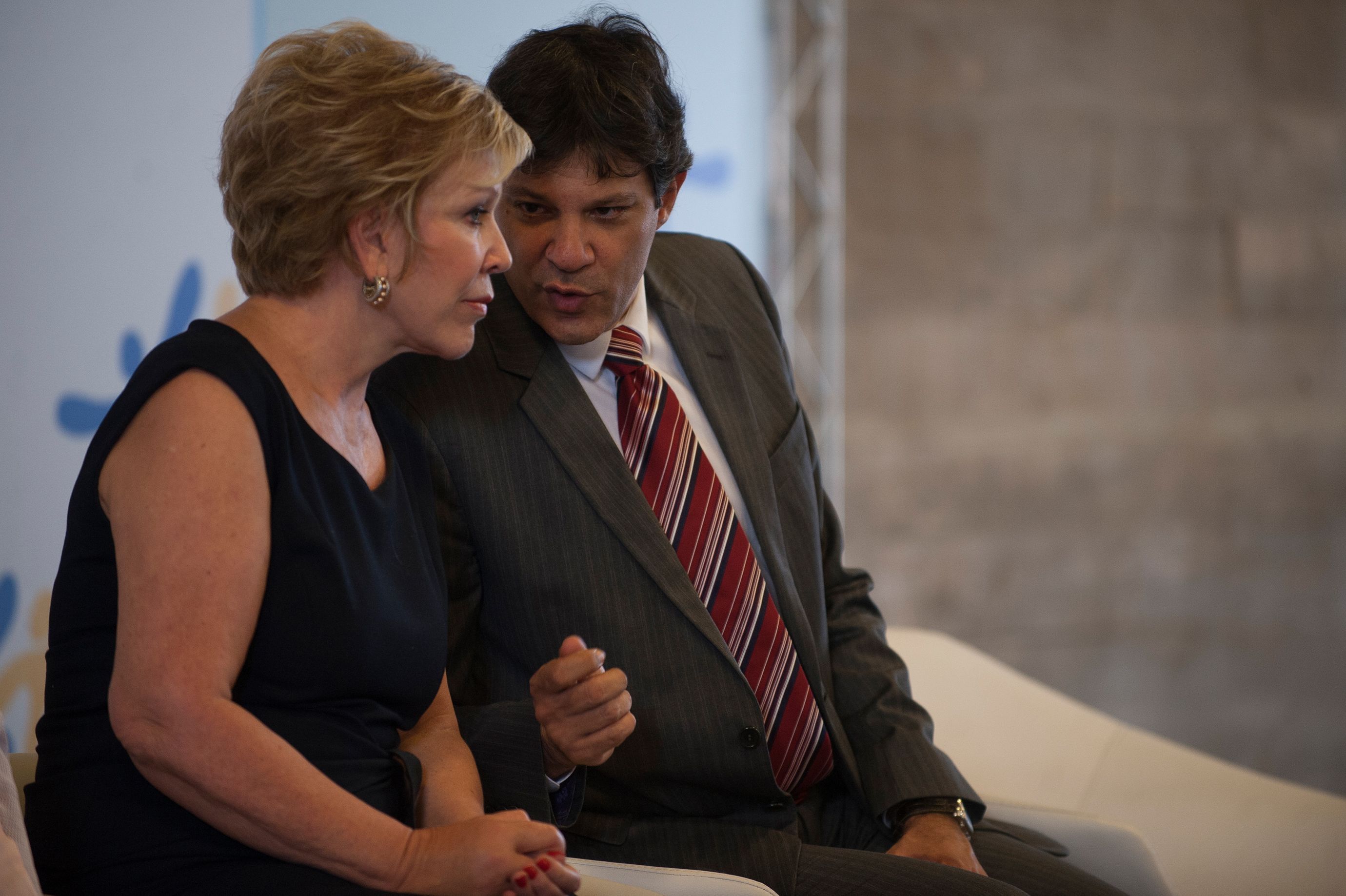 Marta Suplicy e Fernando Haddad em evento da Prefeitura de São Paulo em dezembro de 2013