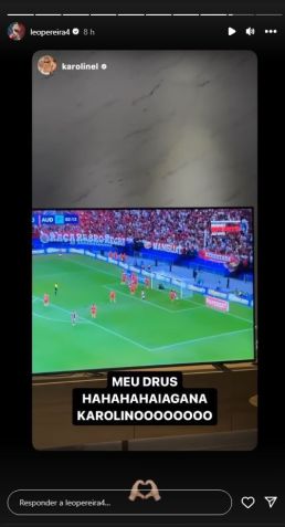 Léo Pereira compartilha vídeo de Karoline Lima nas redes sociais / Léo Pereira/Instagram
