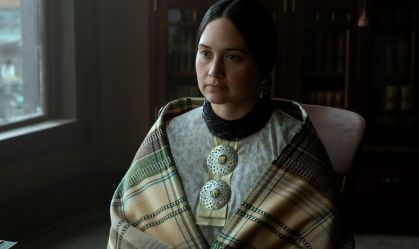 A atriz Lily Gladstone em "Assassinos da Lua das Flores"