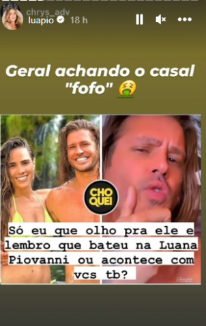 Print do story da Luana Piovani no Instagram / Reprodução/Instagram