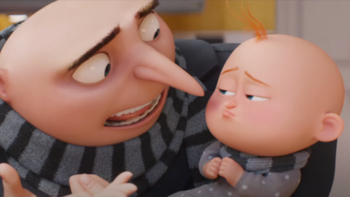 Gru e Gru Júnior em trailer do filme "Meu Maldado Favorito 4"