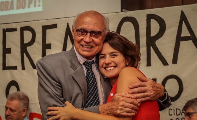 Eduardo Suplicy e a vereadora de São Paulo Luna Zarattini / Reprodução Instagram Luna Zarattini