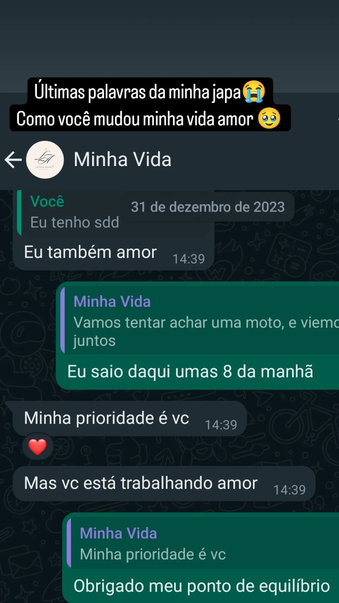 Troca de mensagens entre Henrique e Letícia no dia do acidente com o helicóptero em SP / Reprodução/Instagram