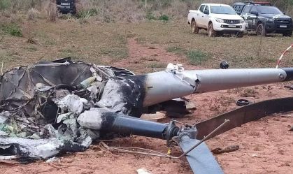 Helicóptero caiu dentro de fazenda no interior do Maranhão