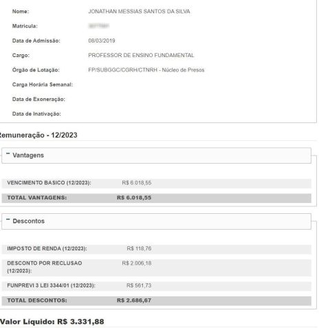 Folha de pagamento disponível no Portal da Transparência da Prefeitura do Rio / Reprodução