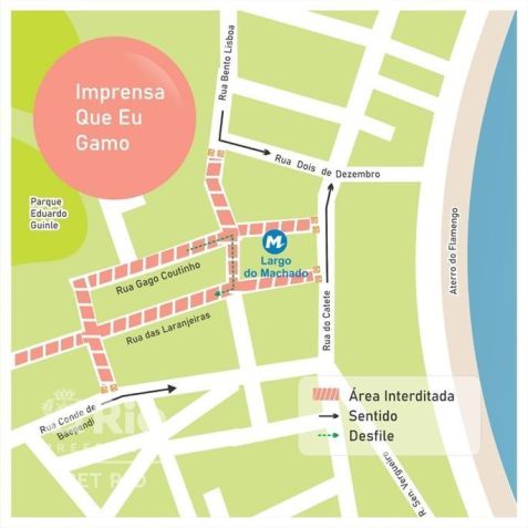 Esquema especial de trânsito para Bloco Imprensa que eu gamo, na zona sul / CET-Rio/Divulgação