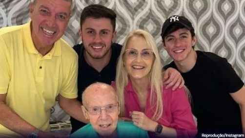 Zagallo e a família do filho mais novo, Mário Cesar