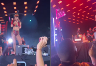 Anitta interrompe show e dá "bronca" em fã que jogou tênis no palco