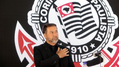 Augusto Melo durante a cerimônia de posse como presidente do Corinthians