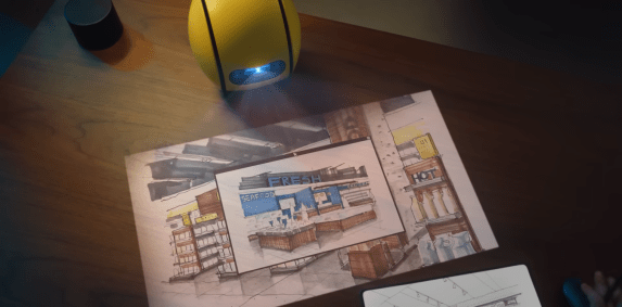 Ballie, o robô doméstico, projeta vídeos na parede ou no chão
