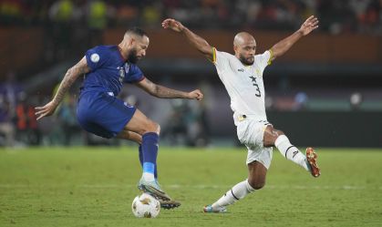 Cabo Verde (azul), de Bebé, se classificou às oitavas de final