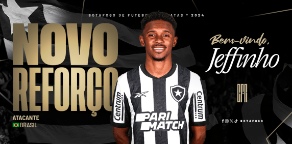 Emprestado pelo Lyon, da França, Jeffinho está de volta ao Botafogo