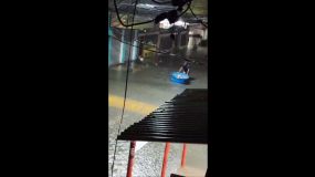 Enchente em Mesquita, na Baixada Fluminense