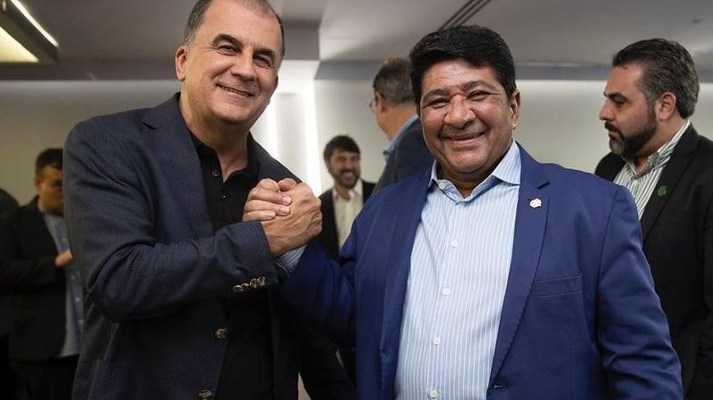 Fabio Mota e Ednaldo Rodrigues em reunião na CBF