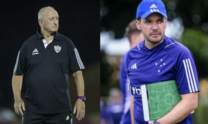 Felipão e Larcamón, técnicos de Atlético-MG e Cruzeiro