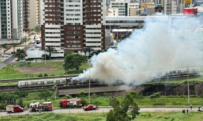 fogo metrô DF