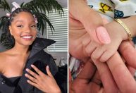 Halle Bailey posa ao lado do filho pela primeira vez