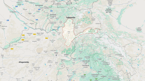 Em destaque no mapa, a província de Badakhshan, no Norte do Afeganistão, onde polícia reportou acidente de avião; região é montanhosa e de difícil acesso