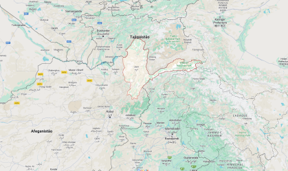 Em destaque no mapa, a província de Badakhshan, no Norte do Afeganistão, onde polícia reportou acidente de avião; região é montanhosa e de difícil acesso