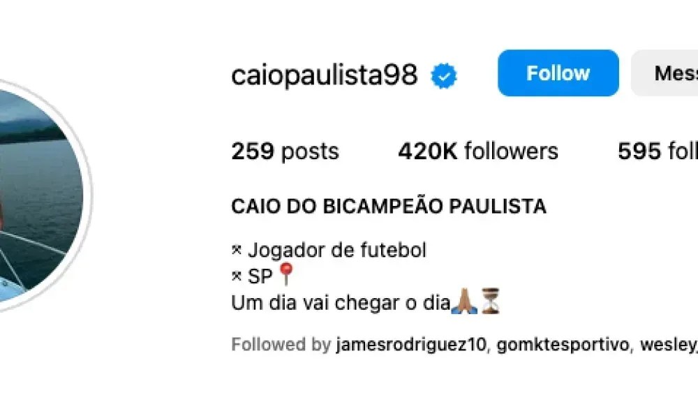 Cena do anúncio do Palmeiras da contratação de Caio Paulista / Reprodução/Palmeiras
