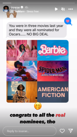 Isaa Rae celebra indicações ao Oscar 2024 / Reprodução/Isaa Rae