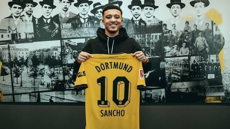 Jadon Sancho foi emprestado pelo Manchester United ao Borussia Dortmund