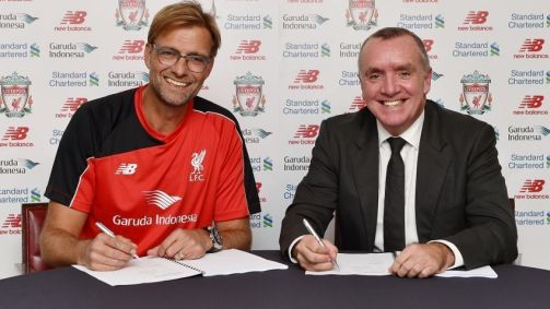 Klopp assinou contrato com o Liverpool em outubro de 2015