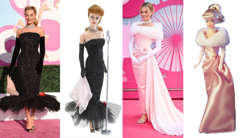 Estilista de Margot Robbie se inspirou em looks reais da boneca Barbie / Reprodução/Instagram/Andrew Mukamal