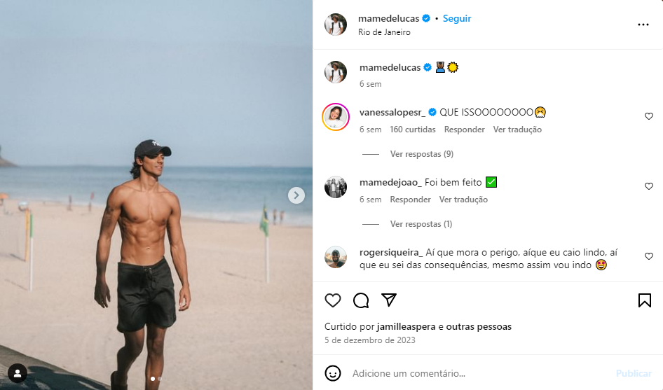 Internautas passaram a resgatar as interações entre Vanessa Lopes e Lucas Mamede nas redes sociais. / Reprodução/ Instagram