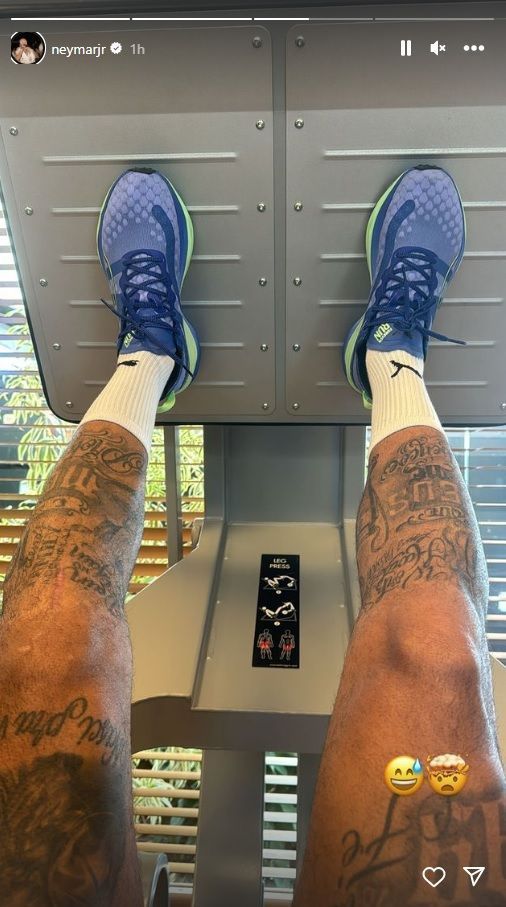 Neymar publicou imagens fazendo exercícios em academia / Reprodução/Instagram Neymar