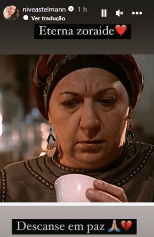 Nivea Stelmann usou as redes sociais para lamentar a morte de Jandira Martini / Reprodução/Instagram