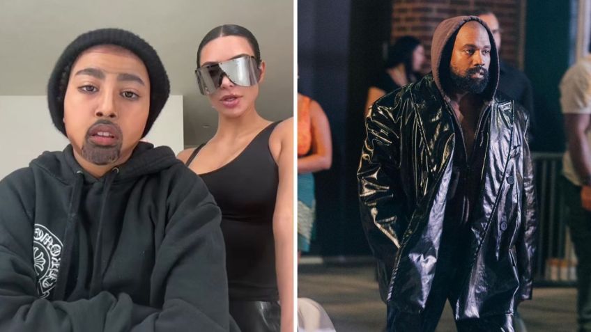 No TikTok, North se diverte ao imitar look de Kanye / Reprodução/TikTok/Instagram