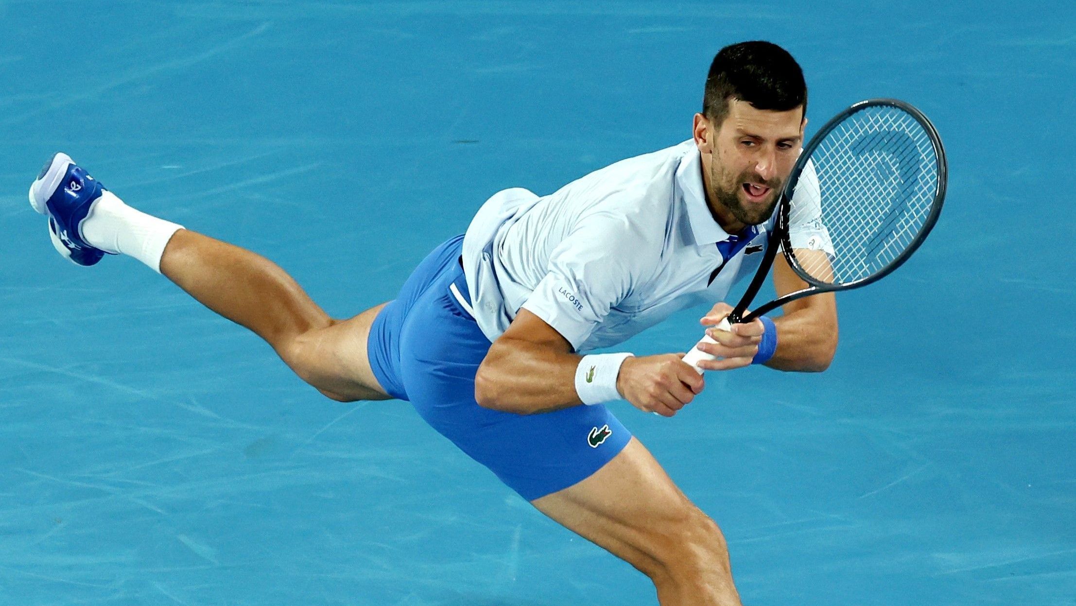 Novak Djokovic em ação no Australian Open