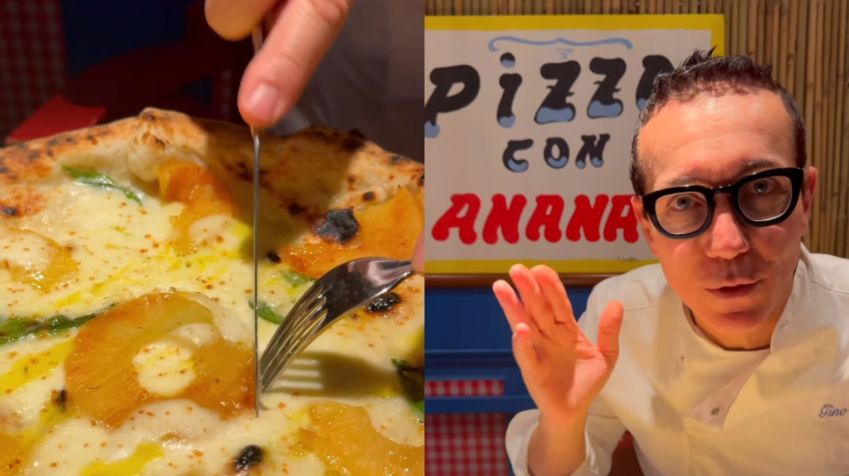 A pizza leva abacaxi pré-assado no forno, provola defumada e manjericão fresco / Reprodução / Instagram