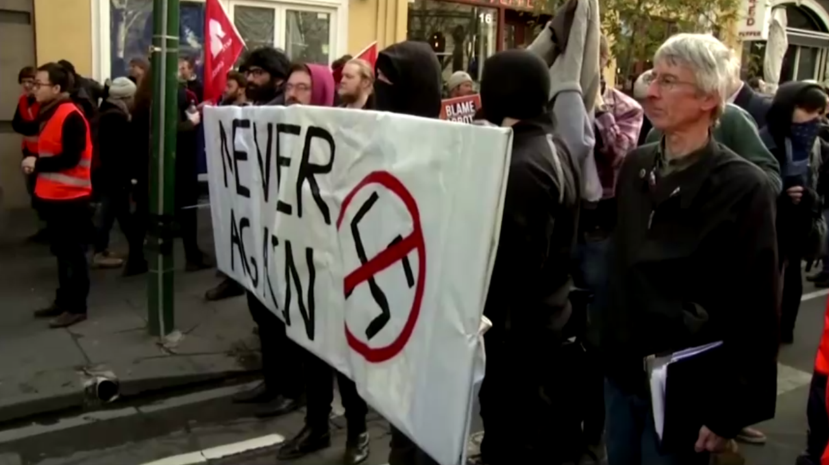protesto australia anti nazismo