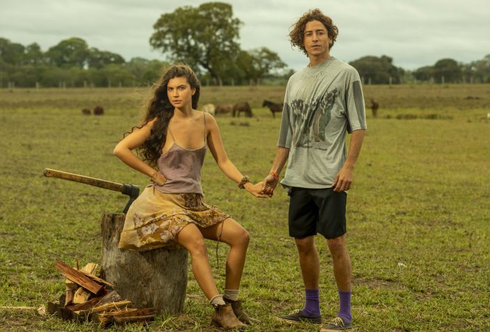 Juma foi interpretada por Alanis Guillen e Jove por Jesuíta Barbosa no remake de Pantanal / Globo/João Miguel Júnior