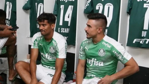 Gustavo Scarpa e Willian em março de 2020, quando atuavam pelo Palmeiras