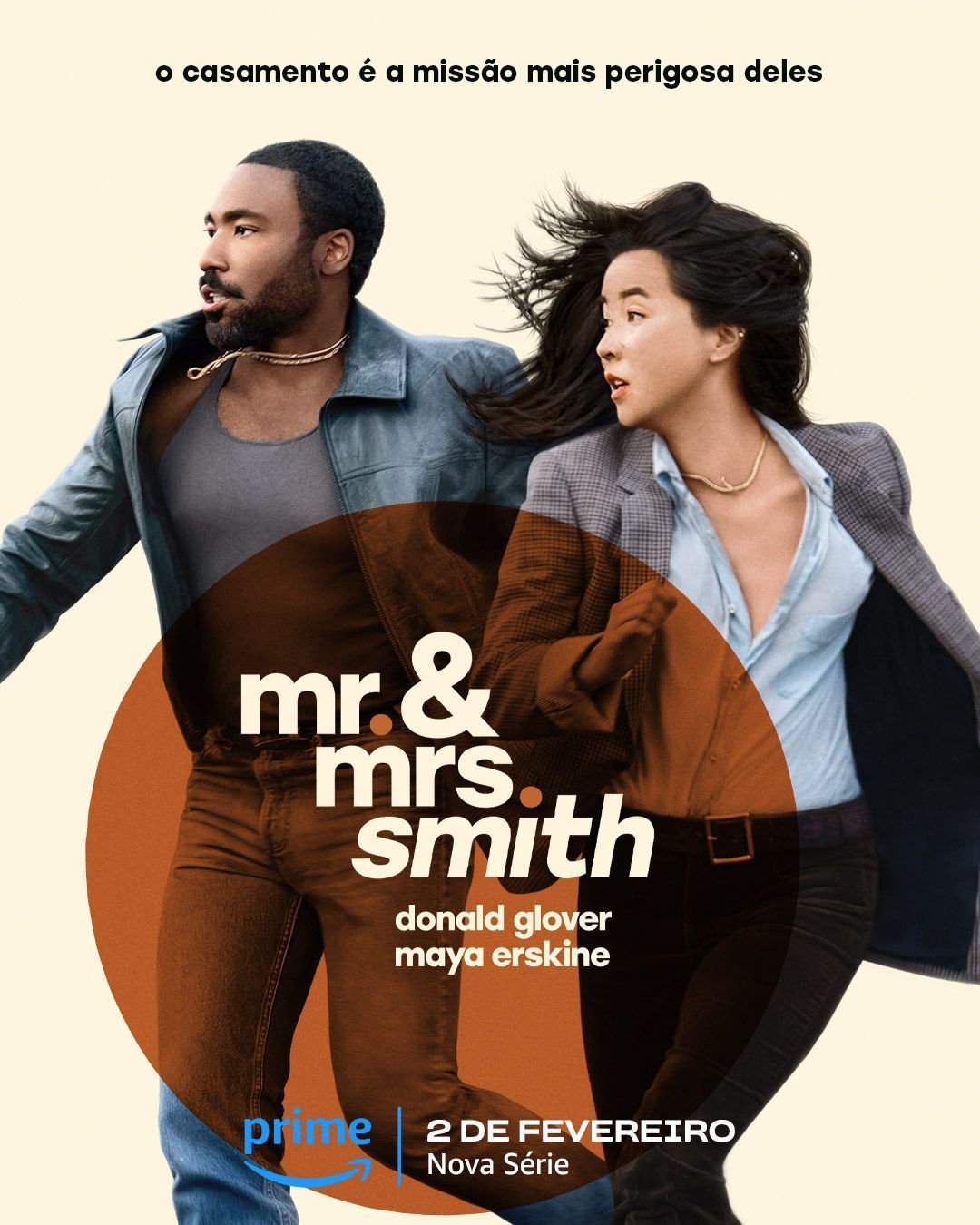 Cartaz oficial da série "Sr. e Sra. Smith". / Divulgação/ Amazon Prime Video