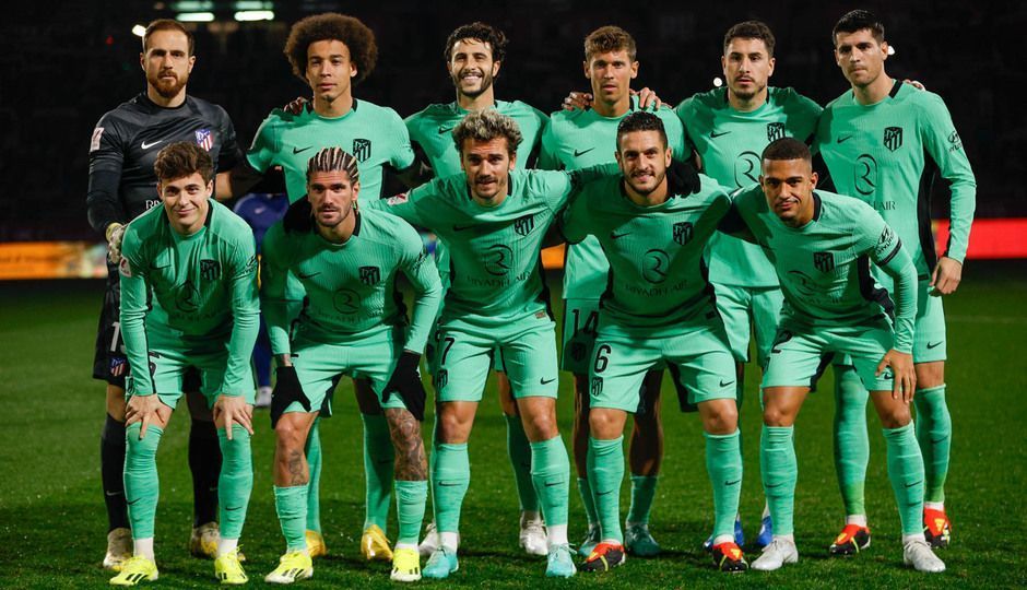 Equipe do Atlético de Madrid em jogo da LALIGA