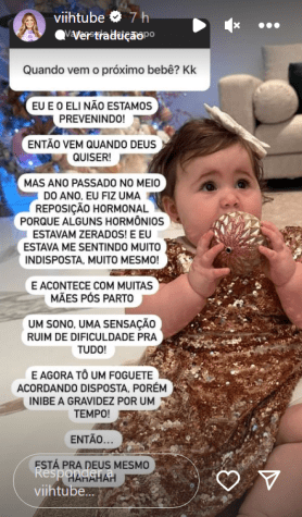 Viih Tube diz que segundo filho já está sendo planejado / Reprodução/ Instagram