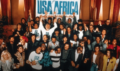 Grandes cantores americanos se reuniram para a gravação de "We Are The World"