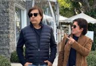 Xororó confunde até filha de Chitãozinho ao posar com Tom Cavalcante
