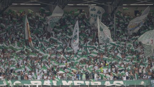 Torcida do Palmeiras compareceu ao jogo no Mineirão. Clássico pela Supercopa teve torcida das duas equipes.