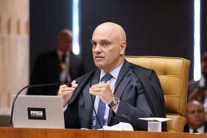 O ministro do STF Alexandre de Moraes durante sessão da Corte nesta quarta-feira (7)