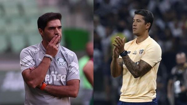 Abel Ferreira, técnico do Palmeiras, e Thiago Carpini, técnico do São Paulo