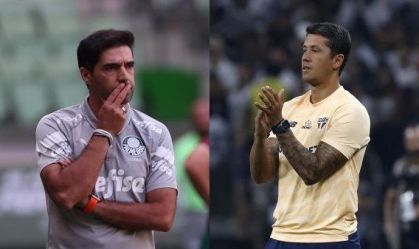 Abel Ferreira, técnico do Palmeiras, e Thiago Carpini, técnico do São Paulo