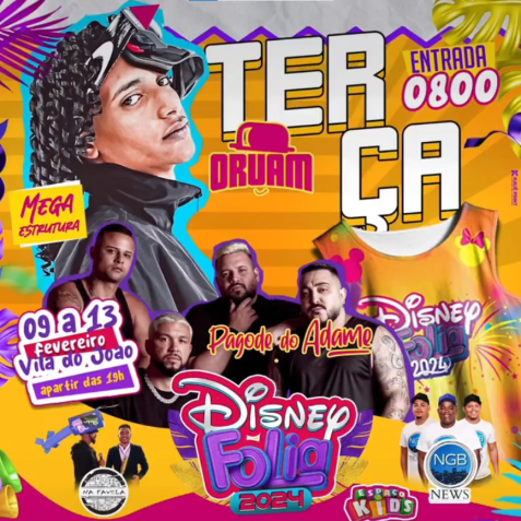 Publicidade do Baile da Disney que acontece na Vila do João, no Complexo da Maré, na capital do Rio de Janeiro. / Reprodução: Redes Sociais