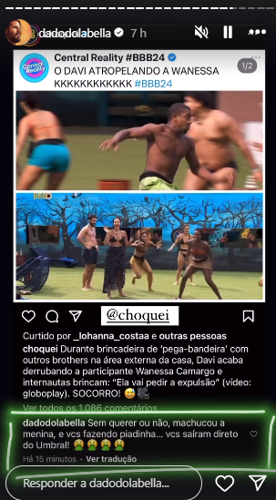 Publicação de Dado Dolabella em seu perfil do Instagram / Reprodução/Instagram