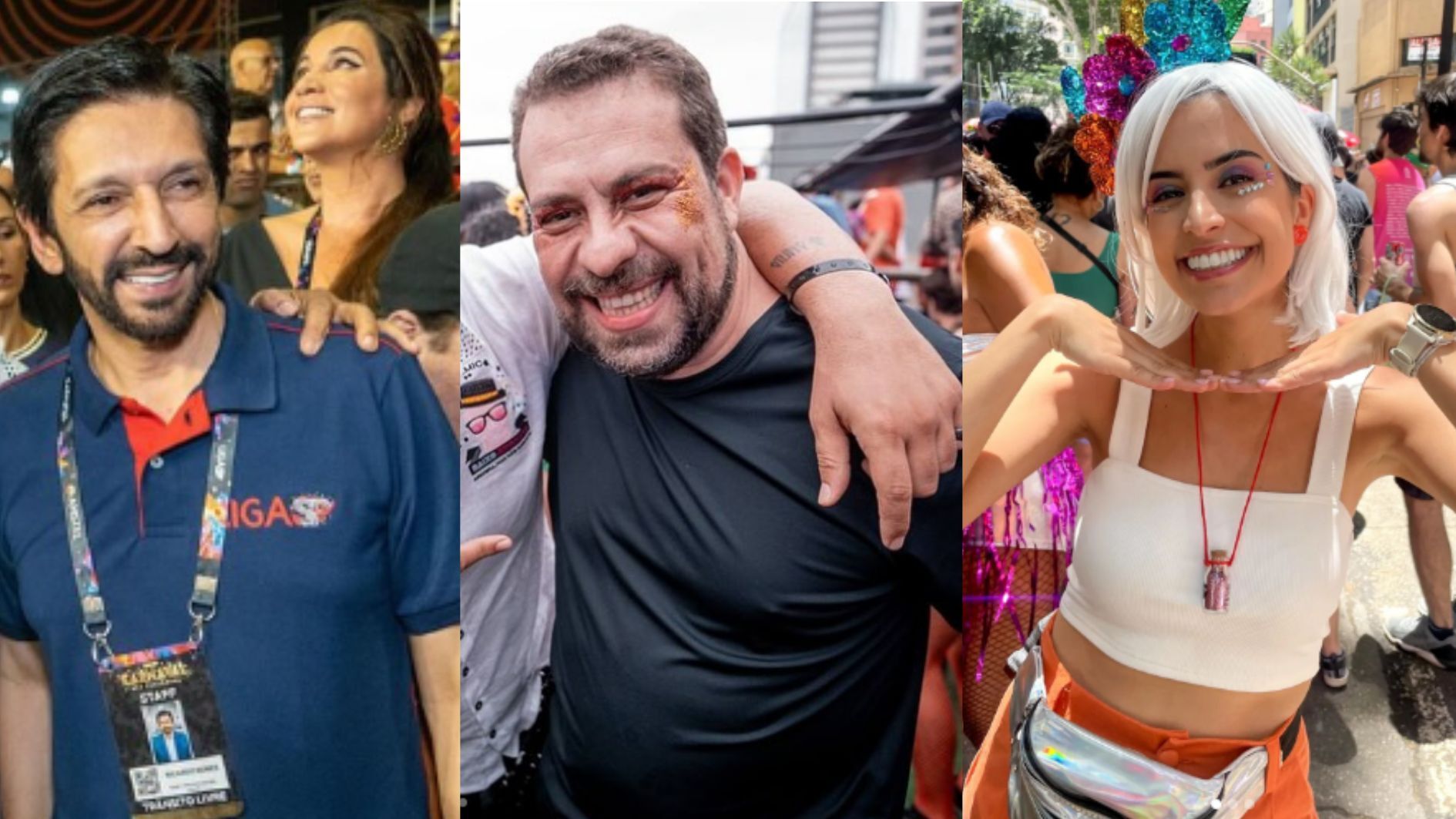 Candidados à Prefeitura de SP no carnaval de 2024